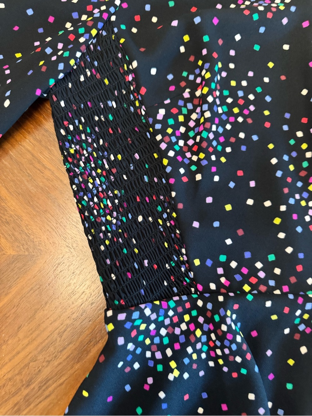 Kate Spade New York Confetti Cheer Smocked Long Sleeve Dress Size 8 - Picture 14 of 16